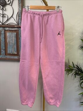 Jordan Pink Fleece Joggers with Black Jumpman